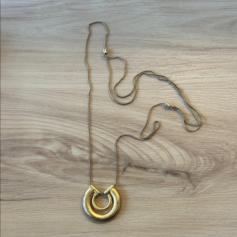 Madewell Gold Tone Medallion Necklace